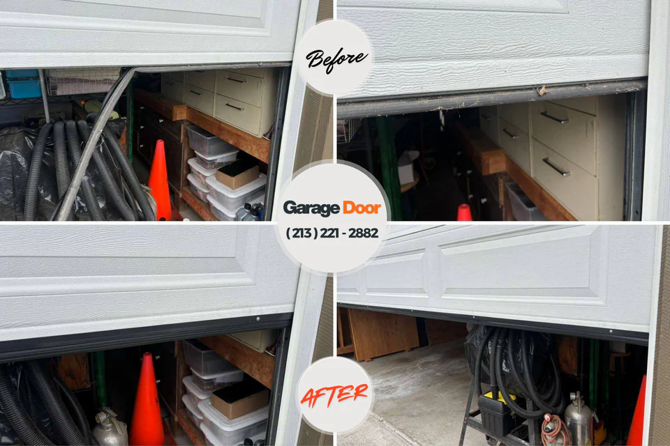 Before and after: garage door repair Haworth, NJ